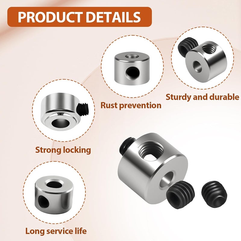 Grngven 12pcs Set Screw Collars 2.05mm Bore Shaft Collars Screw Style, 7mm OD, 5mm Width, Landing Gear Collar Wheel Stopper for Automotive and Industrial Use - Image 3